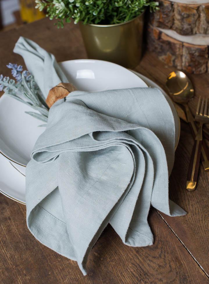 Rustic Grey Linen Napkin For Wedding Table Decoration