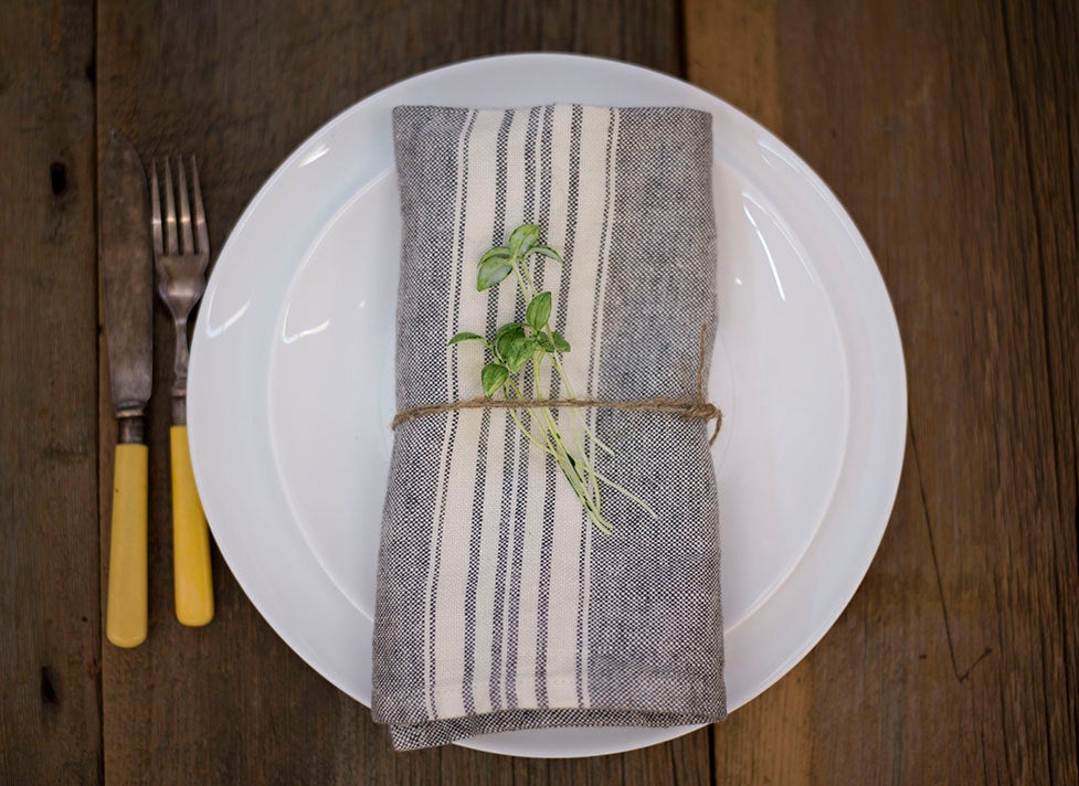 Dark Grey Stonewashed Linen Napkin